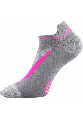Ponožky krátké slabé REX 10 bavlněné ŠEDÉ s růžovou