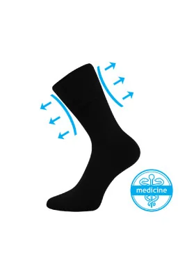 Ponožky medicine FINEGO s jemným lemem ČERNÉ
