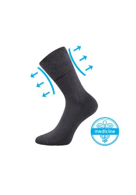 Ponožky medicine FINEGO s jemným lemem TMAVĚ ŠEDÉ