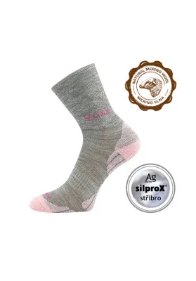 Ponožky Voxx IRIZARIK merino sv.šedá/magenta