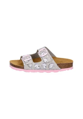Pantofle LICO BIO 560524 unicorn grau/rosa
