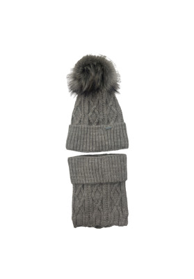 Set čepice + nákrčník AJS 48-401/D hnědá