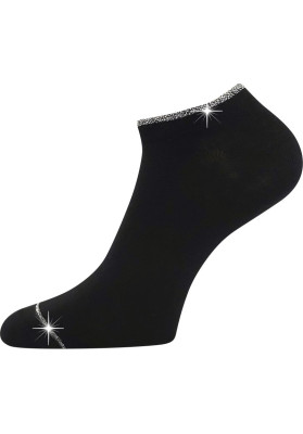 Ponožky dámské bambusové nízké FALUXANA s lurexem ČERNÉ